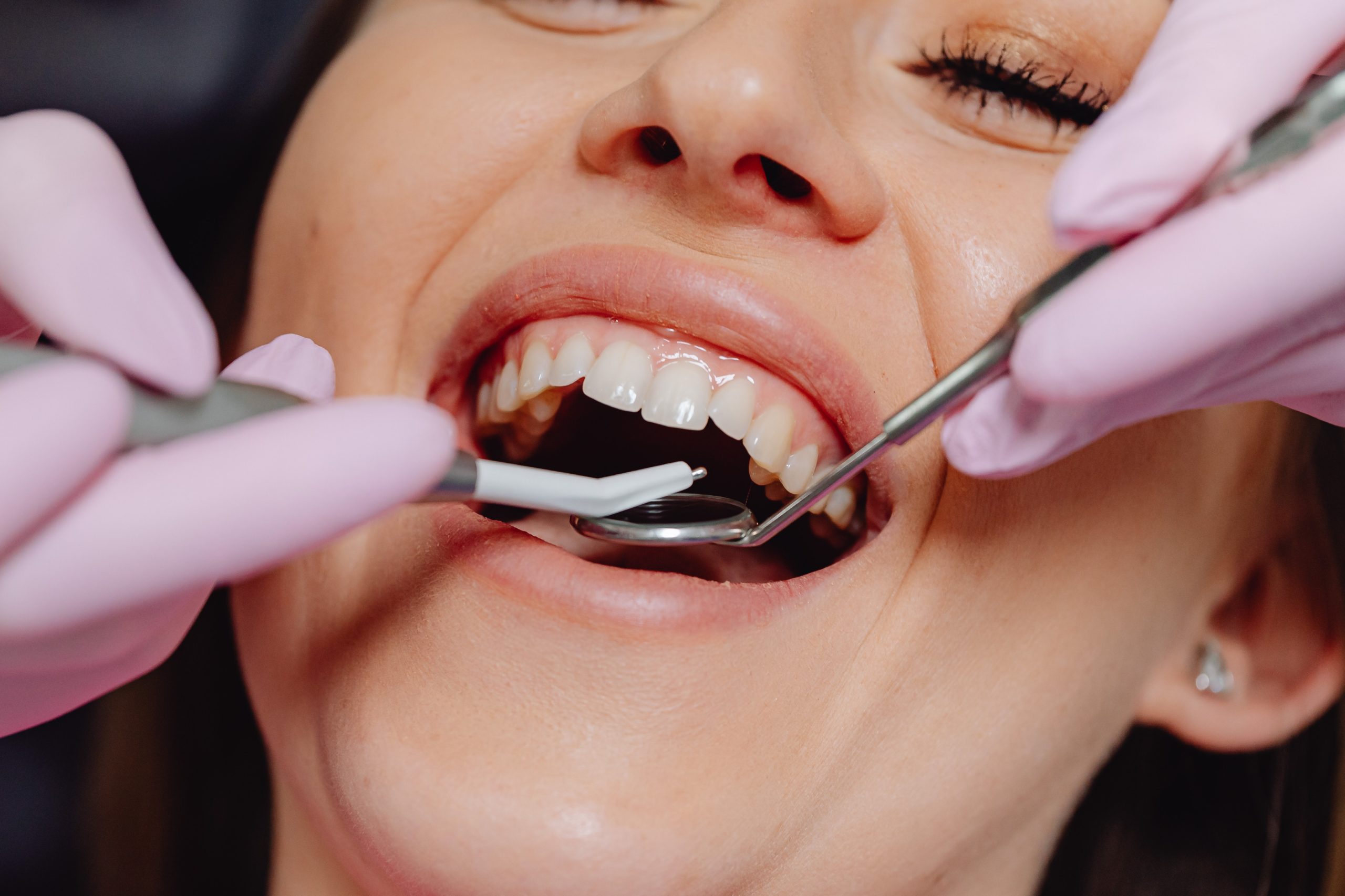 Woman getting periodontal treatment